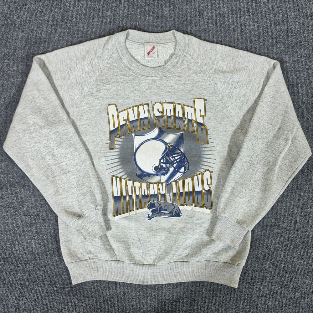 Vintage Jerzees Penn State Nittany Lions Sweatshirt Mens L Gray 90s Made in USA